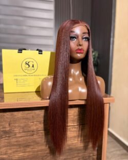 WIG- TEE , 24'' SDD VIETNAMESE BONE STRAIGHT CHESTNUT COLOUR 2X6 CLOSURE UNIT 300GRAMS