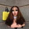 2TONE SDD PIXIE CURL 5X5 CLOSURE 300GRAMS WIG- CHINESE HAIR (picture length 18'')