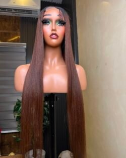 CHESTNUT COLOUR- 28'' SDD VIETNAMESE BONE STRAIGHT 300G WIG.