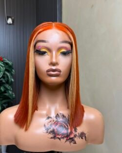 VIETNAMESE- 12'' (CAJUN COLOUR) SDD BONE STRAIGHT HIGHLIGHTED 5X5 CLOSURE WIG 200GRAMS