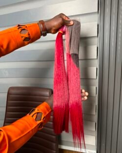 VIETNAMESE- RED COLOUR SDD BONE STRAIGHT 22'' 200GRAMS WITH CLOSURE