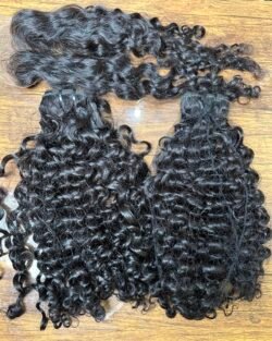 CHINESE- 16'' SDD DEEP WAVE NATURAL COLOUR 1B 200GRAM WITH 5X5 CLOSURE, GRADE 12A