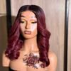 VIETNAMESE- BURGUNDY COLOUR BOUNCY (OMBRE) 2X6 CLOUSURE WIG 200GRAMS