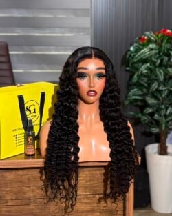 LUXURY DEEP WAVE 4X4 CLOSURE WIG 300GRAMS, READY TO WEAR.