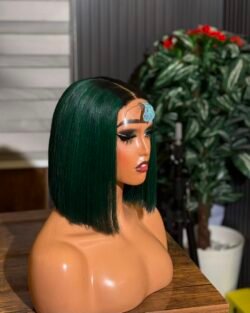 GREEN COLOUR VIETNAMESE BONE 8'' 2X4 CLOUSURE WIG 150GRAMS