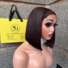 DARK BROWN COLOUR- VIETNAMESE SDD  BONE STRAIGHT 5X5 CLOSURE WIG 200GRAMS, READY TO WEAR.