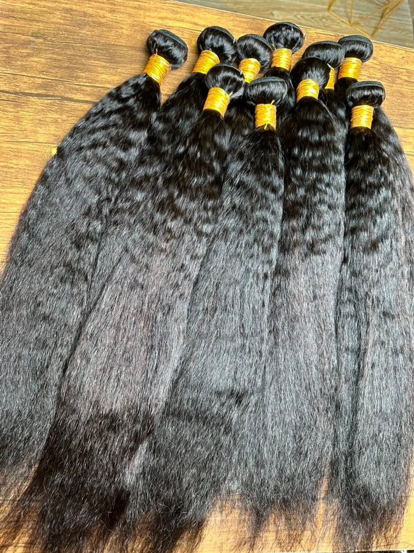 KINKY STRAIGHT 100% HUMAN HAIR- 100GRAMS - Image 3