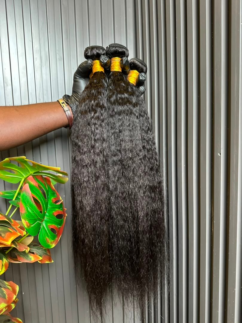 KINKY STRAIGHT 100% HUMAN HAIR- 100GRAMS - Image 2