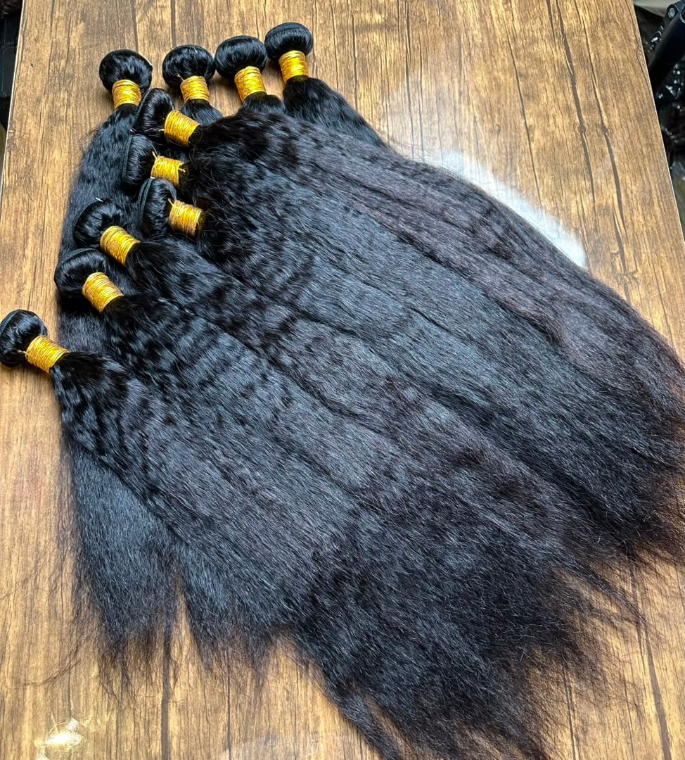 KINKY STRAIGHT 100% HUMAN HAIR- 100GRAMS
