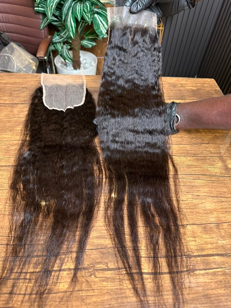 KINKY STRAIGHT HUMAN HAIR 5X5 CLOSURE - Image 3