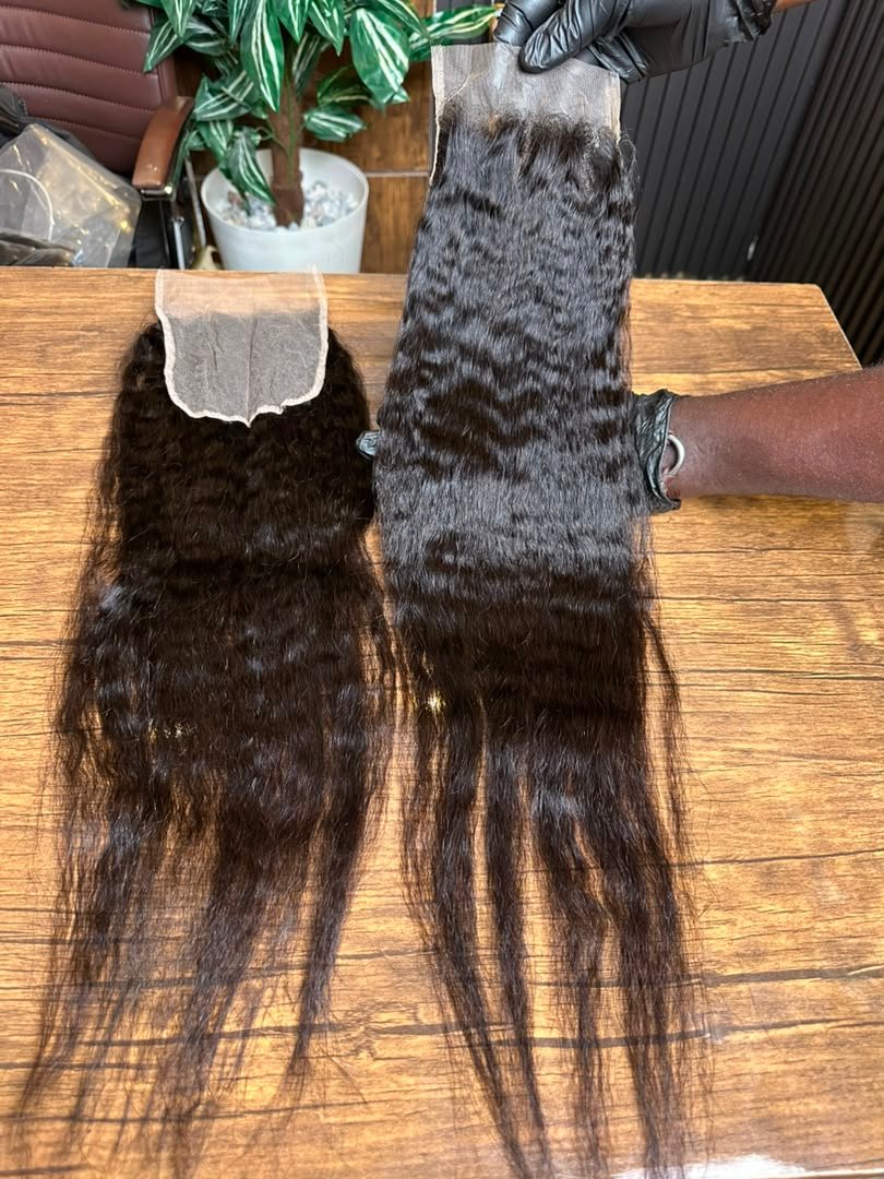 KINKY STRAIGHT HUMAN HAIR 5X5 CLOSURE - Image 2