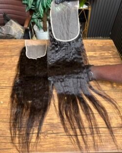 KINKY STRAIGHT HUMAN HAIR 5X5 CLOSURE