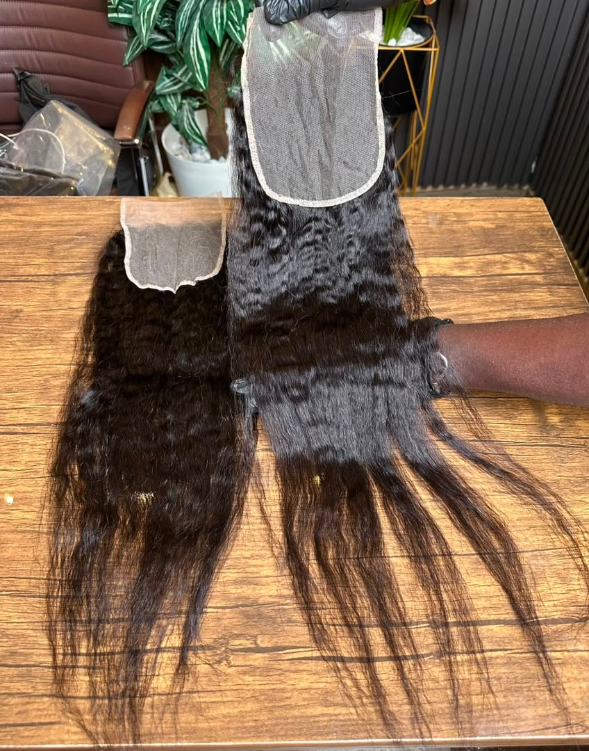 KINKY STRAIGHT HUMAN HAIR 5X5 CLOSURE