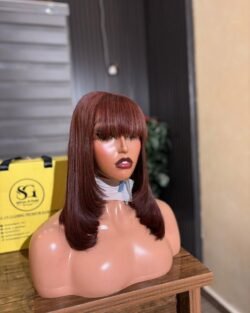 WOLF CUT 12 INCHES- SDD VIETNAMESE BONE STRAIGHT, CHESTNUT COLOUR