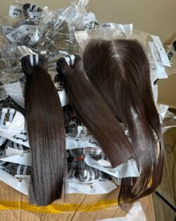 BABY TIN- BONE STRAIGHT NATURAL COLOUR 200GRAMS WITH CLOSURE.
